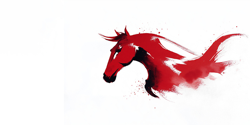 JPG 모양 동물 디자인 감정 예술 컬러 일러스트 빨간색 힘 자유 표현 말_게임 그림 캔버스 뷰티풀 생동감 창의성 방식 국내일러스트 병오년 붉은말 AI일러스트 AI콘텐츠 컨셉 말_동물 파일형식 2026년