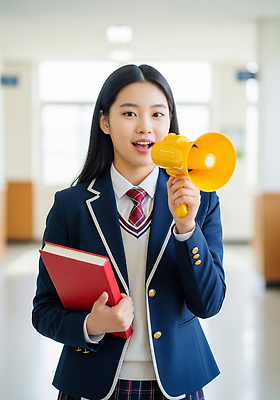 JPG 편집이미지 학생 손 옷 교육 교실 학교 청소년 책 학습 확성기 자신감 발표 준비 의료성형뷰티 편집실사 AI인물포토 AI콘텐츠 감정 사람 신체부위 CG 파일형식 AI포토