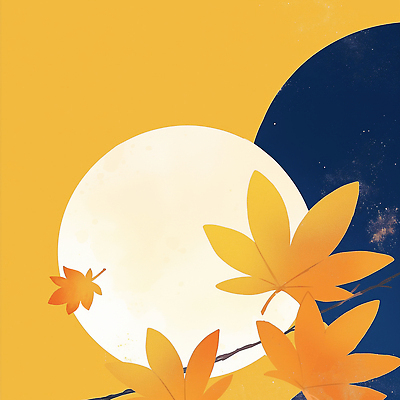 JPG 디자인 계절 감정 예술 컬러 백그라운드 단풍 일러스트 자연 밤하늘 나뭇잎 조명 풍경 일상 노란색 평화 보름달 달 가을 조화 뷰티풀 국내일러스트 AI일러스트 AI콘텐츠 자연요소 컨셉 잎 하늘 라이프 야간 생태계 파일형식