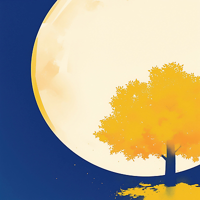 JPG 나무 공원 예술 일러스트 자연 밤하늘 풍경 노란색 평화 고요 산책 보름달 달 저녁 감성 조화 뷰티풀 영감 풍경화 국내일러스트 AI일러스트 AI콘텐츠 자연요소 식물 공공시설 컬러 컨셉 하늘 휴식 야간 그림 생태계 파일형식