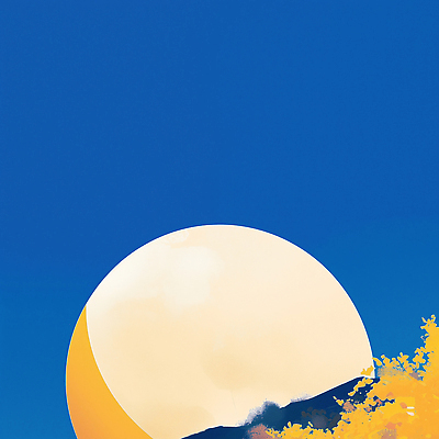 JPG 나무 백그라운드 일러스트 자연 하늘 따뜻함 풍경 여름 보름달 달 신선 저녁 크기 조화 뷰티풀 색감 국내일러스트 AI일러스트 AI콘텐츠 자연요소 식물 계절 야간 생태계 파일형식