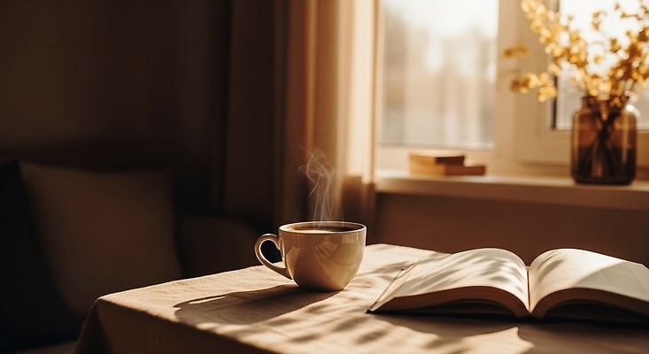 JPG 식물 편집이미지 커피 창문 탁자 아침 휴식 따뜻함 책 독서 햇빛 공간 방 분위기 연기 편안함 편집실사 AI포토 AI콘텐츠 주간 음료 가구 컨셉 태양 감각 CG 파일형식