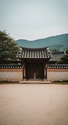 JPG 편집이미지 전통 건축물 문화 자연 산 한국 풍경 문 정원 고요 역사 뷰티풀 오후 편집실사 AI포토 AI콘텐츠 건축 아시아 CG 생태계 파일형식