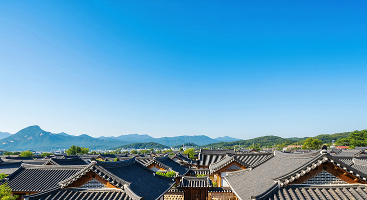 JPG 편집이미지 전통 문화 자연 지붕 설계 산 한옥 한국 풍경 관광지 고요 감상 편집실사 AI포토 AI콘텐츠 한국전통 아시아 여행 컨셉 고건축 CG 생태계 파일형식