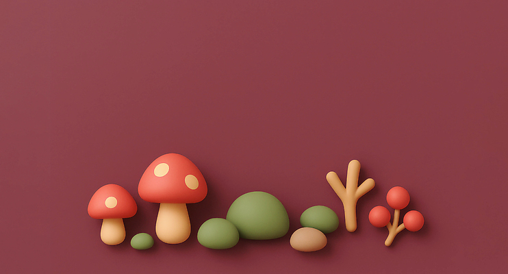 JPG 나무 편집이미지 디자인 자연 미술 풍경 장식 버섯 돌_바위 오브젝트 그림 조화 상상력 색감 창의력 편집3D AI컴퓨터그래픽 AI콘텐츠 식물 문화예술 3D 생태계 파일형식