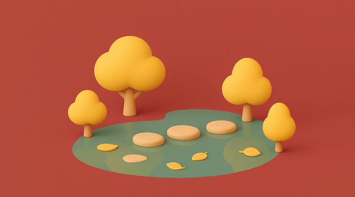 JPG 편집이미지 디자인 백그라운드 잎 자연 풍경 고요 미니어처 가을 돌_바위 연못 장면 조화 뷰티풀 색감 편집3D AI컴퓨터그래픽 AI콘텐츠 식물 계절 3D 모형 생태계 파일형식