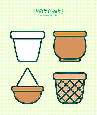 식물 아이콘 디자인 화분 재료 자연 실내 매달리기 장식 인테리어 사각형 정원 원형 편안함 격자 식물키우기 2D아이콘 AI파일 도형 무늬 모션 내부 감각 생태계 파일형식 벡터