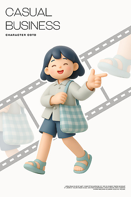 PSD 편집이미지 캐릭터 옷 가방 비즈니스 모션 거리 손짓 일상 캐주얼 쇼핑 샌들 일과 스타일 편집3D 잡화 신발 라이프 3D 파일형식