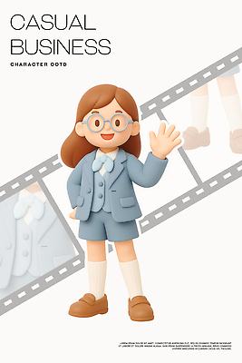 PSD 편집이미지 캐릭터 디자인 옷 포즈 비즈니스 아이디어 일상 캐주얼 인사 손흔들기 창의력 스타일 편집3D 컨셉 모션 라이프 3D 예절 파일형식