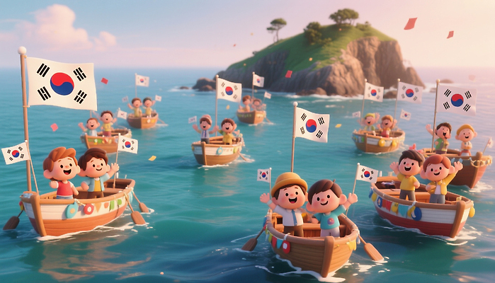 JPG 편집이미지 기념일 파도 바다 자연 물놀이 놀이 한국 항해 풍경 소풍 축하 국기 태극기 즐거움 독도 선박 독도의날 편집3D AI컴퓨터그래픽 AI콘텐츠 감정 아시아 섬 컨셉 수상교통 배_교통 이벤트 야외활동 3D 생태계 파일형식 법정기념일