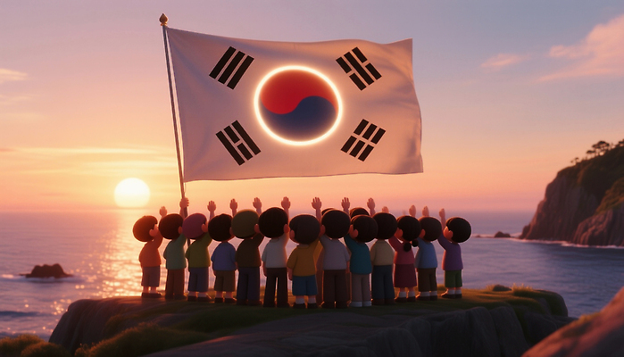 JPG 편집이미지 어린이 상징 자연 한국 함께함 풍경 이벤트 해변 일몰 기쁨 그룹 태극기 독도 공동체 긍정적 독도의날 편집3D AI컴퓨터그래픽 AI콘텐츠 감정 아시아 바다 섬 컨셉 사람 3D 노을 국기 생태계 파일형식 법정기념일