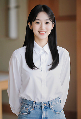 JPG 편집이미지 여자 패션 얼굴 포즈 실내 미소 청춘 머리 카메라 촬영 청바지 편안함 의료성형뷰티 스타일 편집실사 AI인물포토 AI콘텐츠 컨셉 바지 표정 사람 내부 신체부위 전자제품 감각 CG 파일형식 AI포토