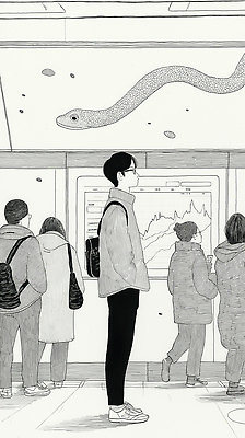 JPG 여행 일러스트 그래프 여러명 스크린 회색 정보 대기 관찰 도시 뱀 그룹 공항 체크표시 모던 투자 긴장 관심 터미널 국내일러스트 AI일러스트 AI콘텐츠 감정 컬러 다수 비즈니스 교통시설 파충류 모션 사람 확인 파일형식