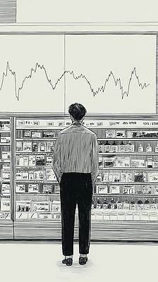 JPG 직업 남자 패턴 일러스트 그래프 생활 경제 쇼핑 판매 자료 시장 선택 소비 구매 상품 고객 진열장 관심 서류판 편의점 국내일러스트 AI일러스트 AI콘텐츠 컨셉 무늬 사람 상점 사무용품 파일형식