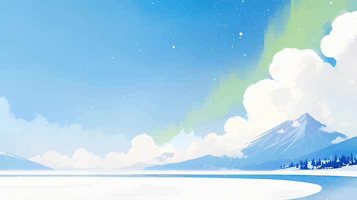 JPG 구름 호수 컬러 하늘색 겨울 일러스트 자연 하늘 산 풍경 평화 눈 북극 조용 조화 오로라 뷰티풀 국내일러스트 AI일러스트 AI콘텐츠 자연요소 계절 컨셉 자연현상 날씨 파란색 극지방 생태계 파일형식