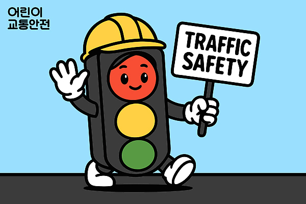 캐릭터 디자인 교육 길 어린이 교통 일러스트 모션 안전 이벤트 걷기 귀여움 표지판 헬멧 신호등 알림 교통안전 참여 국내일러스트 AI파일 컨셉 알림판 사람 보호장비 파일형식 벡터