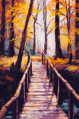 JPG 나무 길 컬러 일러스트 자연 산 따뜻함 풍경 라이프 목재 햇빛 걷기 주황색 고요 산책로 금색 가을 숲 조화 뷰티풀 국내일러스트 AI일러스트 AI콘텐츠 식물 계절 재료 모션 생활 태양 생태계 파일형식