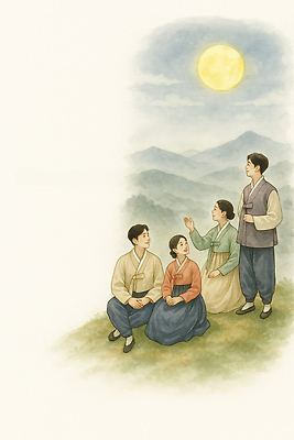 JPG 전통 옷 문화 백그라운드 일러스트 자연 산 한국 이야기 대화 풍경 추석 모임 한복 즐거움 자매 형제 소통 국내일러스트 AI일러스트 AI콘텐츠 한국전통 여자 명절 남자 감정 아시아 컨셉 가족 말하기 전통의상 생태계 파일형식