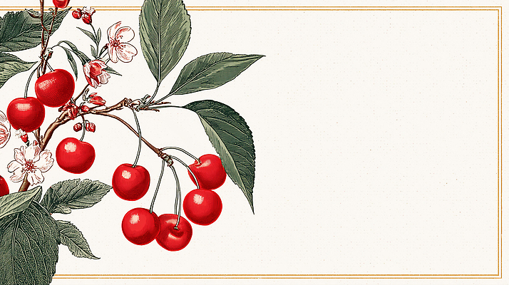 JPG 나무 식물 열매 꽃 농업 과일 일러스트 자연 생명 가지 장식 빨간색 농장 정원 봄 수확 체리 조화 뷰티풀 싱그러움 국내일러스트 AI일러스트 AI콘텐츠 계절 산업 컬러 채소 생태계 파일형식