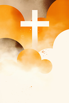 JPG 구름 디자인 기독교 종교 예술 상징 백그라운드 십자가 일러스트 하늘 추상 조명 따뜻함 빛 평화 믿음 표현 조화 뷰티풀 색채 국내일러스트 AI일러스트 AI콘텐츠 자연요소 감정 컨셉 무늬 파일형식