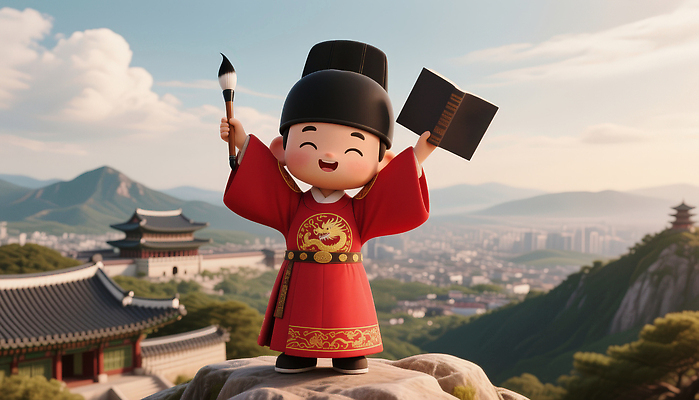 JPG 편집이미지 캐릭터 전통 문화 웃음 풍경 책 평화 축제 궁전 붓 역사 한복 초상화 한글날 세종대왕 편집3D 세종대왕탄신일 AI컴퓨터그래픽 AI콘텐츠 한국전통 기념일 컨셉 고건축 표정 공휴일 3D 전통의상 왕 국경일 그림 파일형식