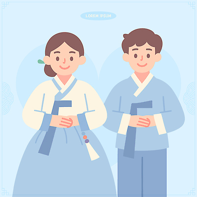 전통 여자 남자 행복 문화 컬러 포즈 일러스트 가족 한국 따뜻함 대화 미소 축제 전통의상 한복 기념촬영 뷰티풀 국내일러스트 AI파일 한국전통 감정 아시아 관계 표정 말하기 사람 사진촬영 파일형식 벡터