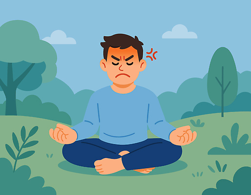 남자 행복 감정 일러스트 자연 스트레스 건강 초록색 평화 고요 산책 체험 호흡 편안함 집중 명상 조용 방법 국내일러스트 AI파일 컬러 컨셉 휴식 사람 감각 생태계 파일형식 벡터