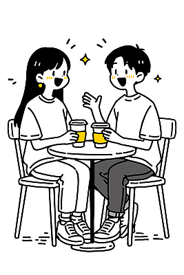 여자 남자 커피 음료 일러스트 탁자 대화 웃음 일상 청춘 우정 카페 만남 즐거움 그림 소통 친목 국내일러스트 AI파일 감정 가구 컨셉 표정 말하기 사람 라이프 친구 상점 파일형식 벡터
