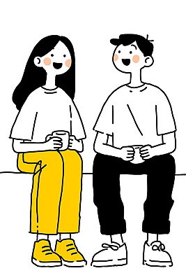 행복 감정 음료 일러스트 휴식 따뜻함 대화 사랑 웃음 일상 친구 만남 일과 인연 소통 국내일러스트 AI파일 컨셉 관계 표정 말하기 라이프 파일형식 벡터