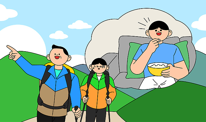 감정 일러스트 모션 자연 디저트 산 대화 풍경 야외 친구 소파 운동 등산 하이킹 에너지 탐험 시간 편안함 즐거움 일과 국내일러스트 AI파일 음식 의자 관계 레저 건강 말하기 트래킹 감각 생태계 파일형식 벡터