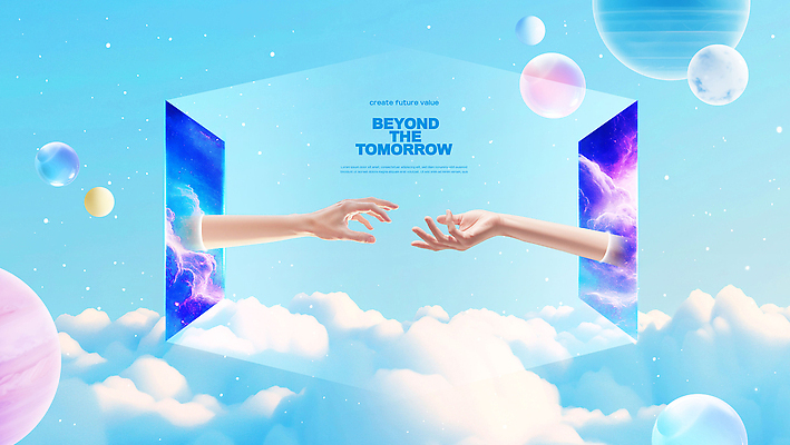 PSD 구름 편집이미지 손 디자인 상징 컬러 비즈니스 하늘 미래 창조 희망 탐험 가능 상상력 순간 접근 이미지편집 자연요소 감정 컨셉 신체부위 파일형식