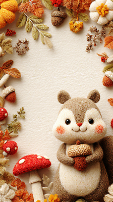 JPG 식물 동물 편집이미지 자연 생명 나뭇잎 따뜻함 장식 귀여움 버섯 가을 숲 친환경 다람쥐 도토리 색감 편집실사 AI컴퓨터그래픽 AI콘텐츠 계절 컨셉 잎 환경 견과류 설치류 CG 생태계 파일형식