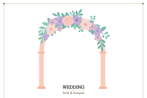 디자인 꽃 컬러 꽃다발 부케 결혼 패턴 일러스트 결혼식 이벤트 장식 로맨틱 축하 분위기 오브젝트 아치 뷰티풀 국내일러스트 AI파일 식물 컨셉 무늬 파일형식 벡터