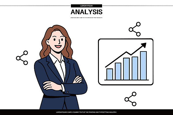 여자 일러스트 비즈니스 통계 그래프 직장 실험 경제 유행 자료 성장 발표 결과 계획 분석 보고서 전략 마케팅 서류판 국내일러스트 AI파일 컨셉 회사 사람 사무용품 파일형식 벡터