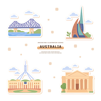 전통 건축물 디자인 문화 예술 컬러 여행 일러스트 자연 역사 호주 시드니 랜드마크 멜버른 가교 스타일 경관 국내일러스트 AI파일 건축 풍경 오세아니아 생태계 파일형식 벡터