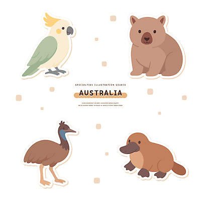 동물 캐릭터 컬러 일러스트 자연 동물원 귀여움 호주 생태계 웜벳 국내일러스트 멸종위기종 AI파일 컨셉 포유류 오세아니아 파일형식 벡터
