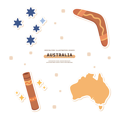 전통 디자인 별 문화 예술 컬러 일러스트 자연 다양 호주 배열 상징물 부메랑 창의성 국내일러스트 유산 AI파일 자연요소 상징 다수 임신 오세아니아 생태계 파일형식 벡터