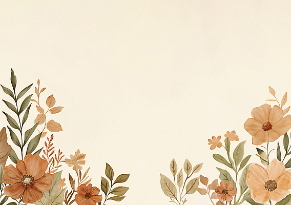 JPG 식물 디자인 꽃 컬러 백그라운드 잎 패턴 일러스트 자연 그래픽 장식 주황색 그림 부드러움 조화 뷰티풀 차분 국내일러스트 AI일러스트 AI콘텐츠 컨셉 무늬 감각 생태계 파일형식