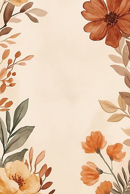 JPG 디자인 꽃 예술 백그라운드 잎 일러스트 자연 수채화 장식 갈색 주황색 그림 부드러움 화사함 뷰티풀 핸드메이드 국내일러스트 AI일러스트 AI콘텐츠 식물 컬러 컨셉 감각 생태계 파일형식