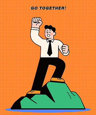 남자 감정 포즈 일러스트 성공 협력 산 함께함 청년 친구 에너지 도전 우승 작업 자신감 메시지 목표 긍정적 밝은색 힘찬 국내일러스트 AI파일 컨셉 관계 사람 성인 최고 파일형식 벡터