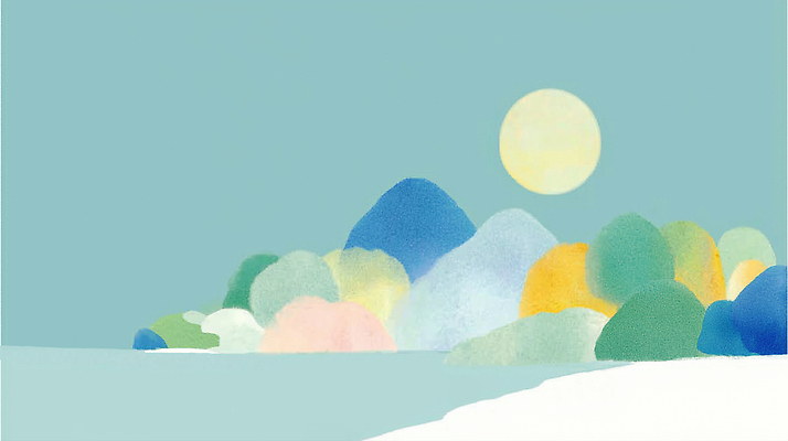 JPG 여유 바다 컬러 일러스트 자연 하늘 아침 풍경 태양 평화 일출 언덕 심플 감성 그라데이션 조화 뷰티풀 색감 수성 풍경화 국내일러스트 AI일러스트 AI콘텐츠 주간 자연요소 감정 컨셉 노을 그림 생태계 파일형식