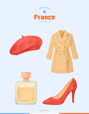 PSD 디자인 패션 일러스트 유행 매력적 코트 프랑스 하이힐 향수 모던 그림 베레모 색감 스타일 국내일러스트 모자_잡화 유럽 구두 컨셉 화장품 외투 여성화 파일형식