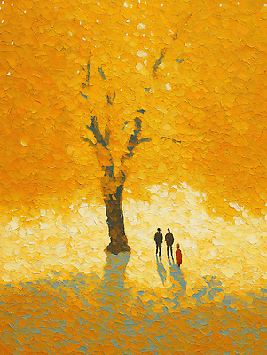 JPG 나무 여유 어린이 일러스트 가족 자연 아침 사람 풍경 햇빛 노란색 고요 산책 가을 그림 조화 오후 국내일러스트 AI일러스트 AI콘텐츠 주간 식물 계절 감정 컬러 관계 휴식 태양 생태계 파일형식