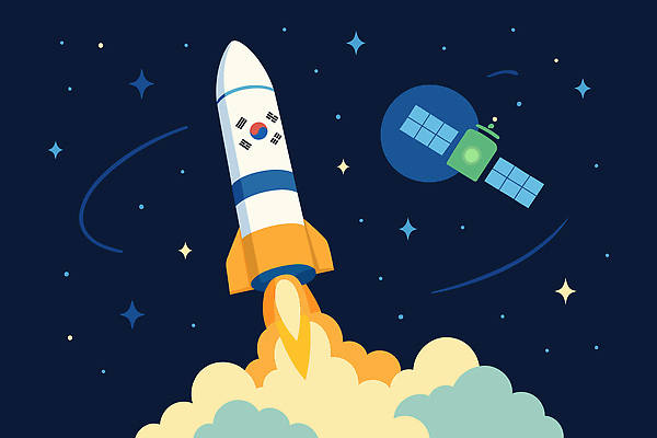 별 과학 일러스트 하늘 한국 기술 실험 우주 기계 인공위성 발사 우주선 천문학 궤도 우주여행 발사대 우주탐사 중요성 국내일러스트 AI파일 자연요소 교육 아시아 여행 컨셉 통신 파일형식 벡터