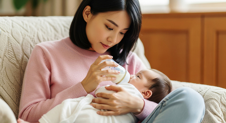 JPG 편집이미지 행복 거실 가족 엄마 실내 따뜻함 사랑 아기용품 육아 아기 시간 젖병 편안함 모성애 수유 의료성형뷰티 편집실사 AI인물포토 AI콘텐츠 감정 관계 사람 내부 감각 CG 오브젝트 파일형식 AI포토