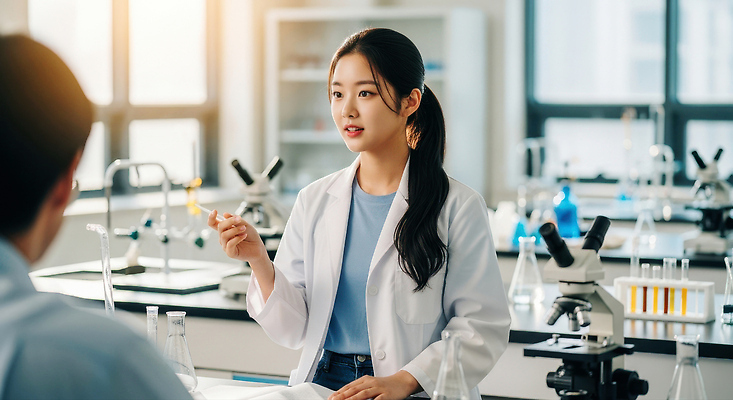 JPG 편집이미지 교육 과학 협력 실험기구 실험 발표 화학 실험실 토론 생물학 시약 의료성형뷰티 편집실사 AI인물포토 AI콘텐츠 약 CG 파일형식 AI포토