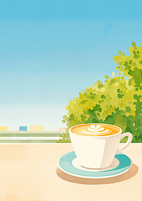 JPG 나무 여유 커피 음료 일러스트 자연 탁자 아침 휴식 디저트 일상 여름 평화 정원 카페 라떼 오후 카페인 국내일러스트 AI일러스트 AI콘텐츠 주간 식물 계절 감정 음식 가구 컨셉 라이프 상점 생태계 파일형식