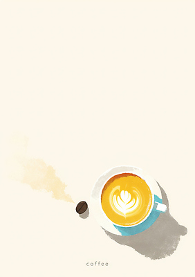 JPG 모양 디자인 여유 커피 음료 일러스트 탁자 아침 잔 따뜻함 상반신 일상 거품 카페 우유 원두 수증기 향기 색감 국내일러스트 AI일러스트 AI콘텐츠 주간 식기 감정 가구 유제품 라이프 상점 냄새 파일형식