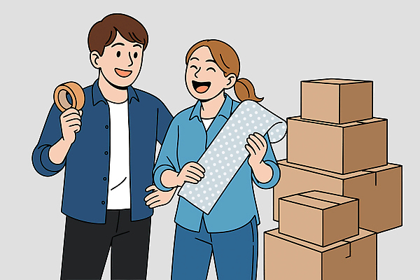 커플 행복 일러스트 포장 모션 주택 대화 웃음 여러명 일상 상자 이사 즐거움 오브젝트 서비스 준비 테이프 장면 소통 국내일러스트 AI파일 감정 다수 컨셉 관계 문구용품 표정 말하기 사람 건물 라이프 파일형식 벡터