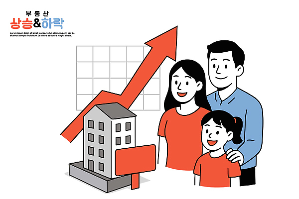 행복 일러스트 가족 부동산 그래프 미래 주택 이야기 건물 경제 부모 희망 성장 표지판 시장 결과 투자 긍정 비전 국내일러스트 AI파일 건축물 감정 컨셉 비즈니스 관계 알림판 재산 파일형식 벡터